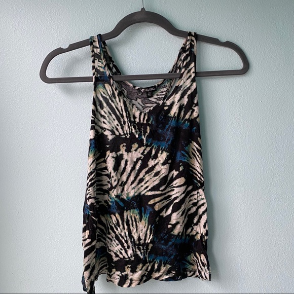 Black Bleach Tie Dye Tank Top - Picture 1 of 6